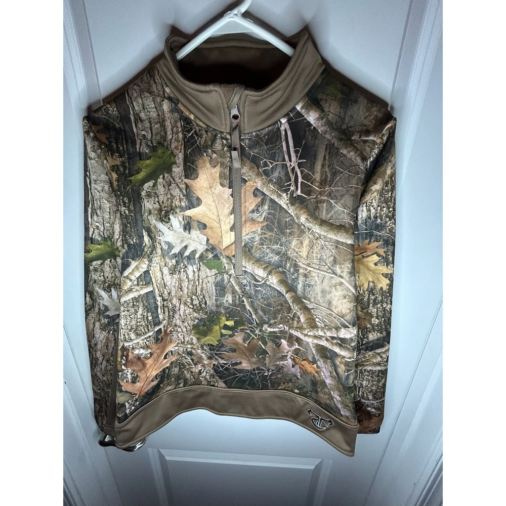 True Timber Camo Hunting Quarter Zip Pullover Sweatshirt Sz Mens Medium